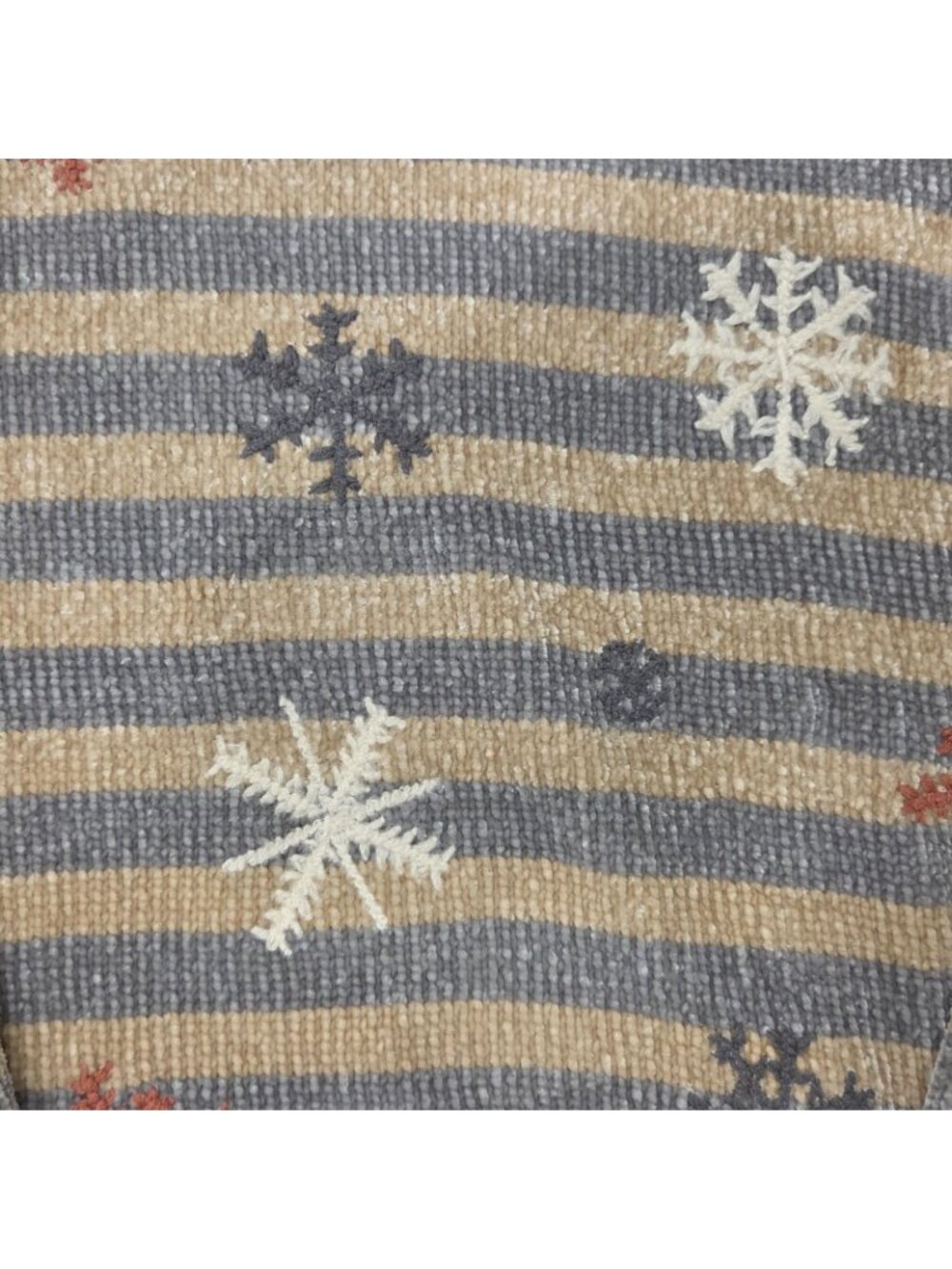 Coldwater Creek Luxe Chenille Turtleneck Sweater Gray Tan Snowflake Holiday 1X - Picture 3 of 10